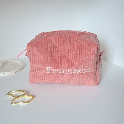 Beauty Case - Velluto + iniziali mini