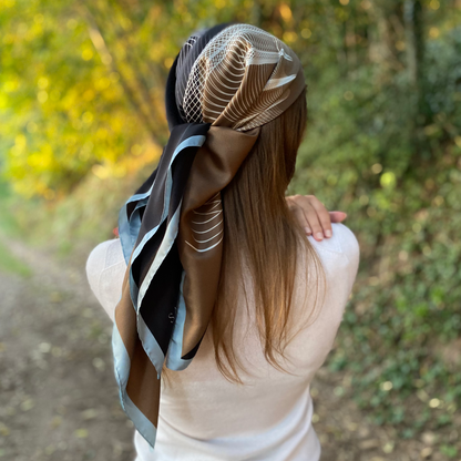 Foulard Butterfly | 90cm - Black & Brown Saide Milano
