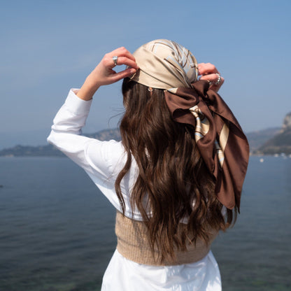 Foulard Square | 90cm - Cappuccino Saide Milano