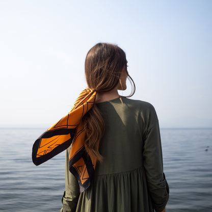 Foulard Triangle | 70cm - Tomato Cream Saide Milano