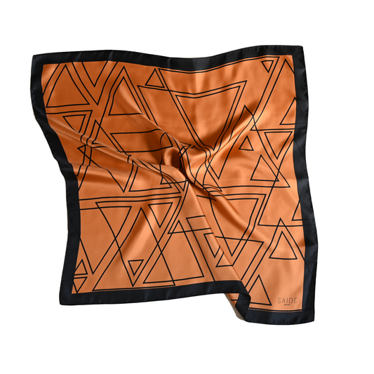 Foulard Triangle | 70cm - Tomato Cream Saide Milano