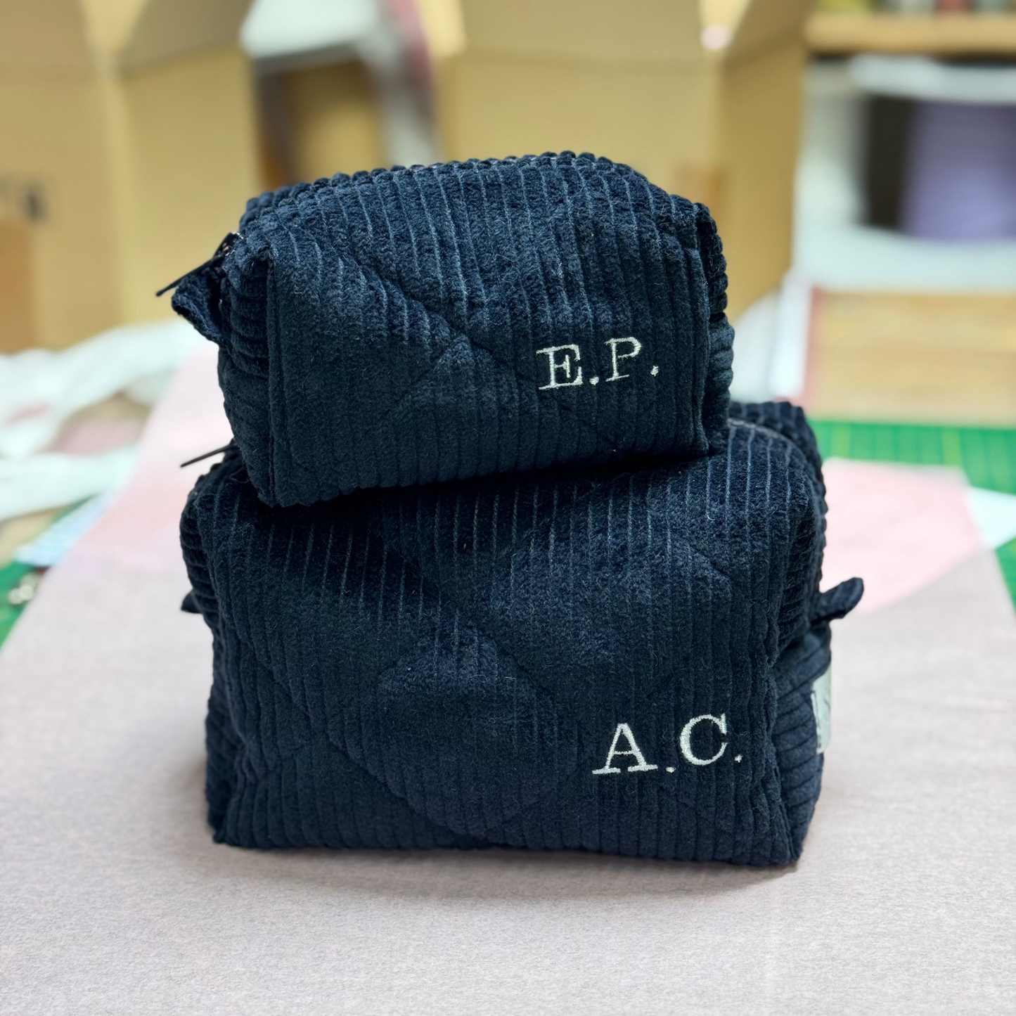 Beauty Case - Velluto + iniziali mini