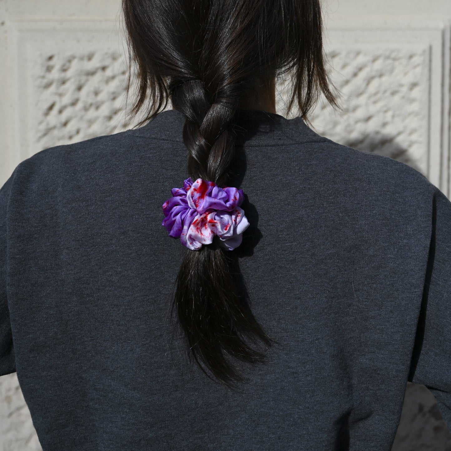 Scrunchie - Viola e Rosso Saide Milano